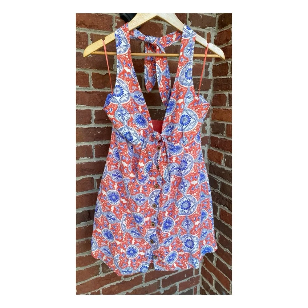 NWOT Anthropologie Maeve Buttondown Halter Mini Dress  Size Small - Picture 5 of 14